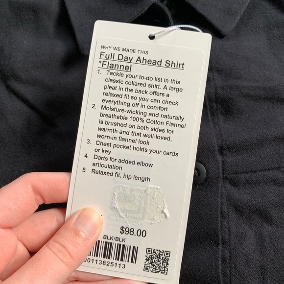 NWT Lululemon Full Day Ahead Shirt Flannel Black - Picture 7 of 9